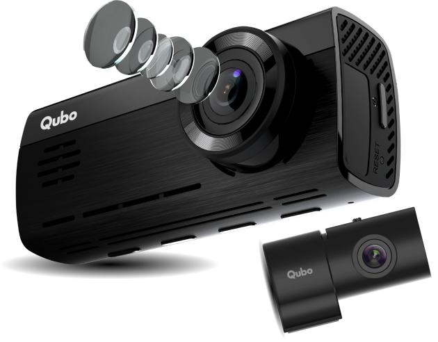 Qubo Car Dash Camera True 4K HDR 2160P UHD Dual Channel from Hero Group, SONY STARVIS IMX415 Sensor, Made in India, ADAS, Rear 1080P, GPS Log, 2.8" Display, 140° Wide Angle, Supports Up to 1TB SD Card