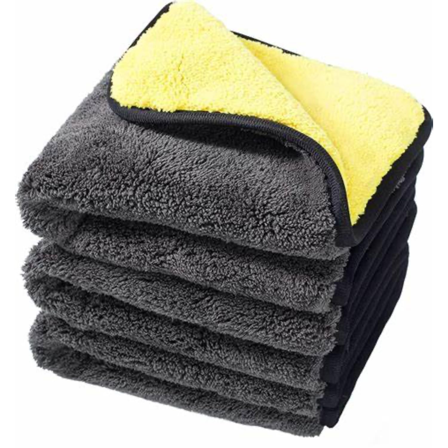 PRIOR 600 GSM - 40 x 40 cms, Dual Colour Microfiber Cloth Towel for Automotive Application - CAR & Bike Cleaning, Home & Kitchen Cleaning USE