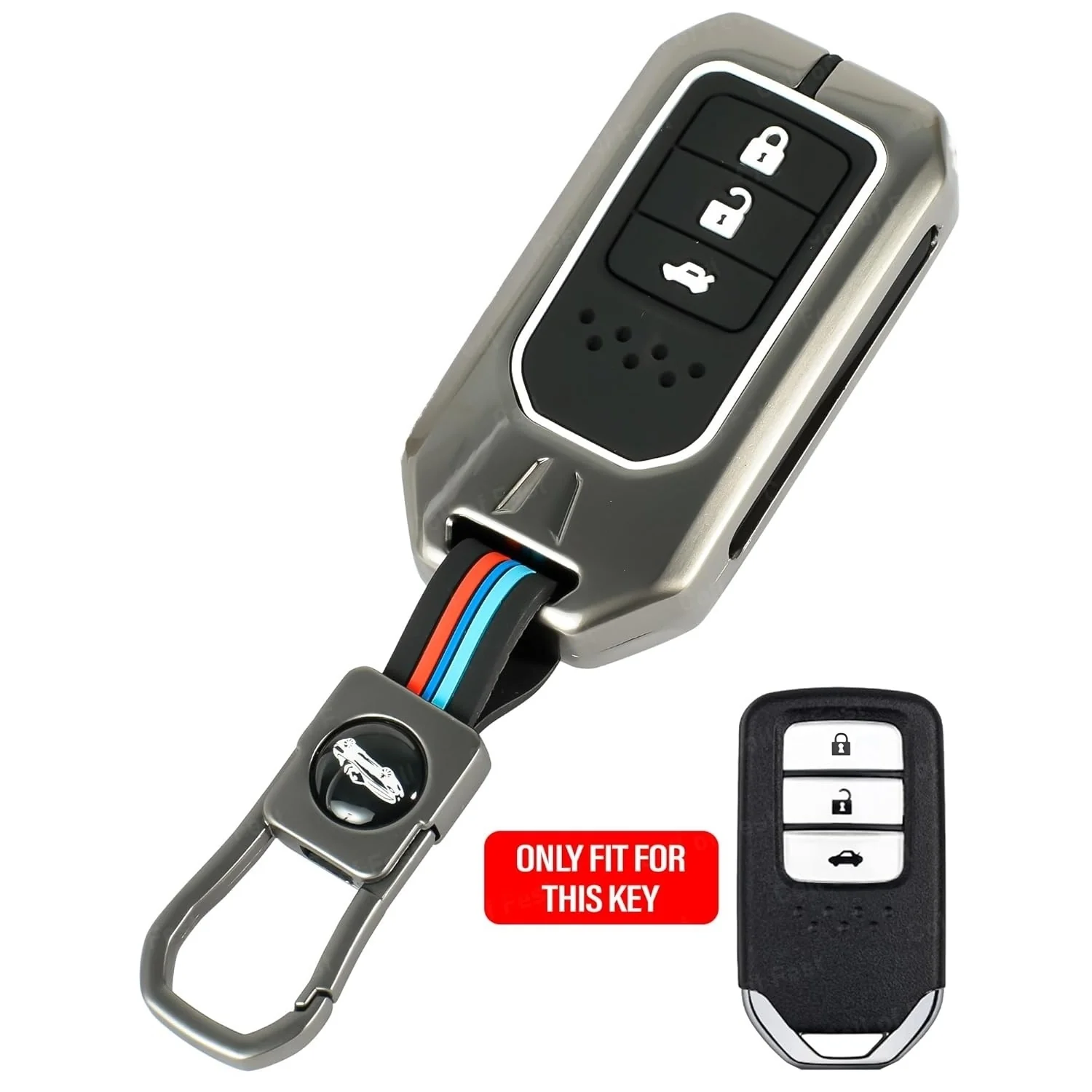 Metal Key Cover HONDA(rectangle 3 Button smart remote)